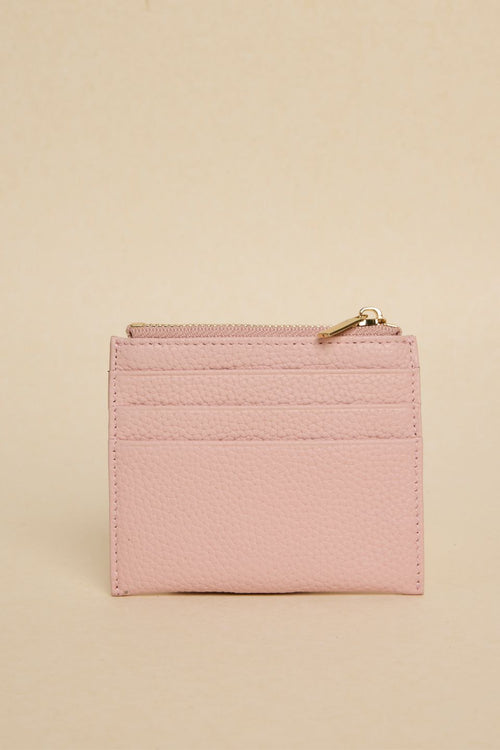 blush leather cardholder