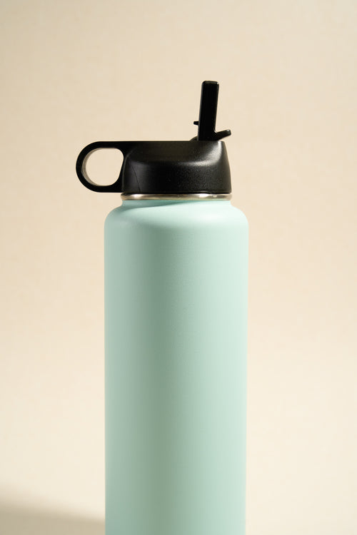 blue water bottle