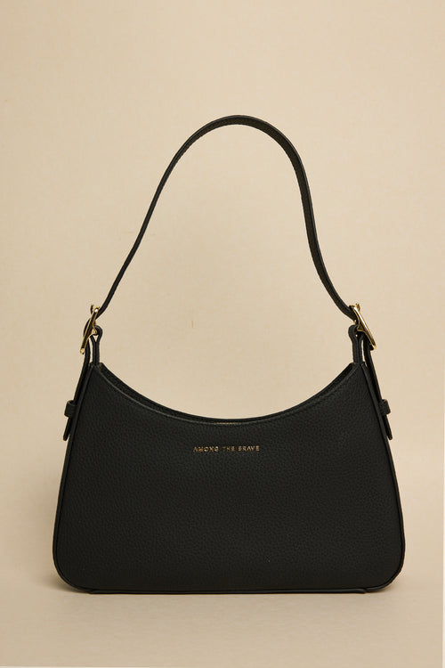 black leather bag