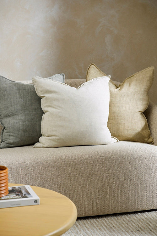 white linen cushion