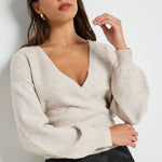 Charm Oat Marle Wrap Knit Jumper