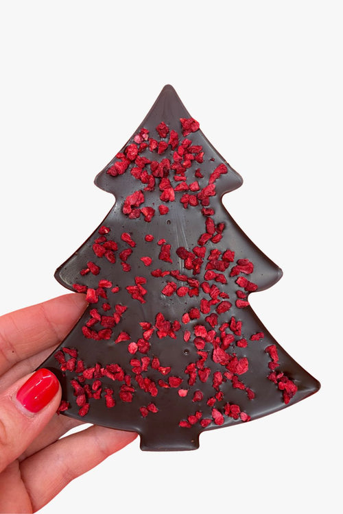 Christmas Tree Dark Chocolate + Raspberry 80g HW Christmas Fruney   