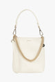 Coco Sand Leather Bucket Bag with Gold Chain