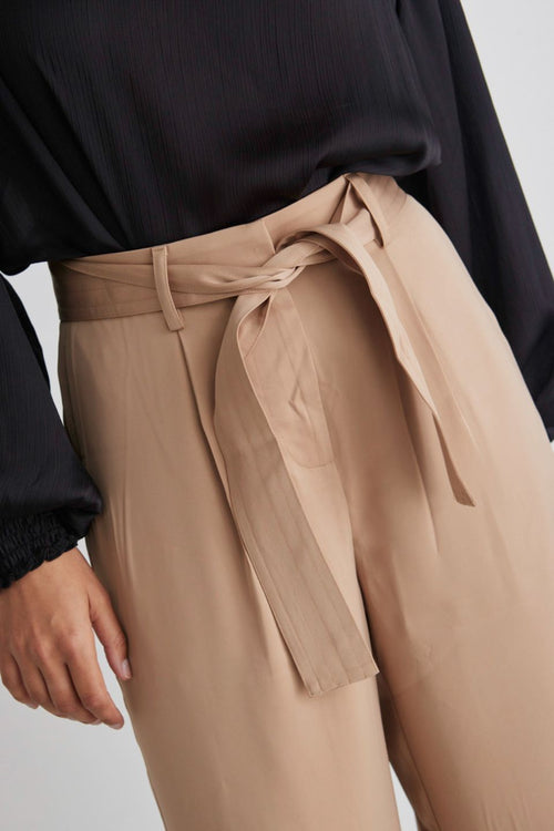 Seductive Champagne Satin Wide Leg Satin Pants WW Pants By Rosa.   