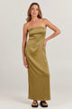 Sinead Khaki Strapless Midi Dress