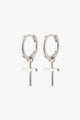 Daisy Recycled Cross  Silver Earrings