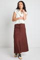 Summit Chocolate Tie Waist Bias Maxi Skirt