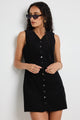 Direction Black Cord Mini Vest Dress