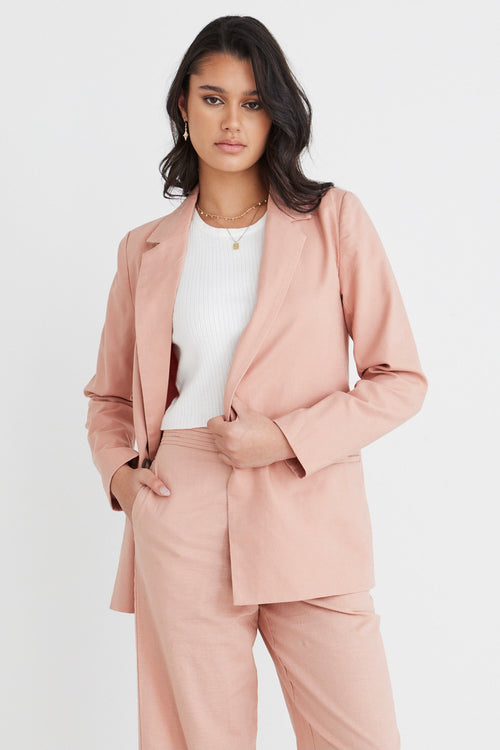 Constant Blush Linen Blazer WW Blazer RE:Union   