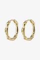 Eddy Recycled Organic Shaped Large Gold Plated EOL Hoop Earrings