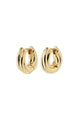 Edea Recycled Chunky Gold Plated EOL Huggie Hoop Earrings