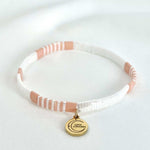 Love Pink White with Gold Charm Bracelet ACC Jewellery Love Lunamei   