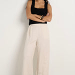 Guardian Natural Linen Viscose Elastic Back Pants