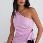 Fairytale Lilac Pink One Shoulder Cutout Top WW Top Among the Brave   