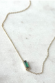 Emerald Baguette Gold EOL Necklace