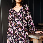 Florence Thistle Print LS Tiered Smock Mini Dress