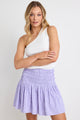 Glowing Lilac Ditsy Floral Shirred Waist Mini Skirt