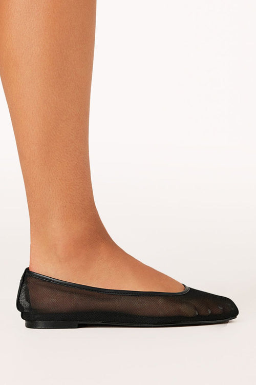 black ballet flats