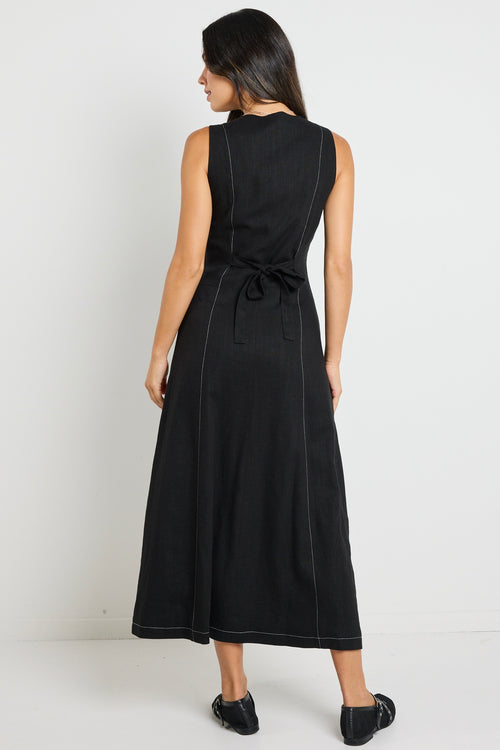 model wears Black Maxi Dress