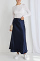 Haven Midnight Satin Bias Cut Maxi Skirt