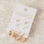 Huggie Stud 4 Sets Gold Earrings