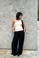 Instinctive Black Recycled Stretch Back Wide Leg Pant