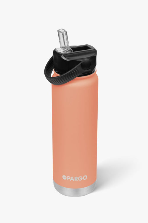 Insulated Coral Pink 750ml with Straw Lid Bottle HW Drink Bottles, Coolers, Takeaway Cups Project Pargo   