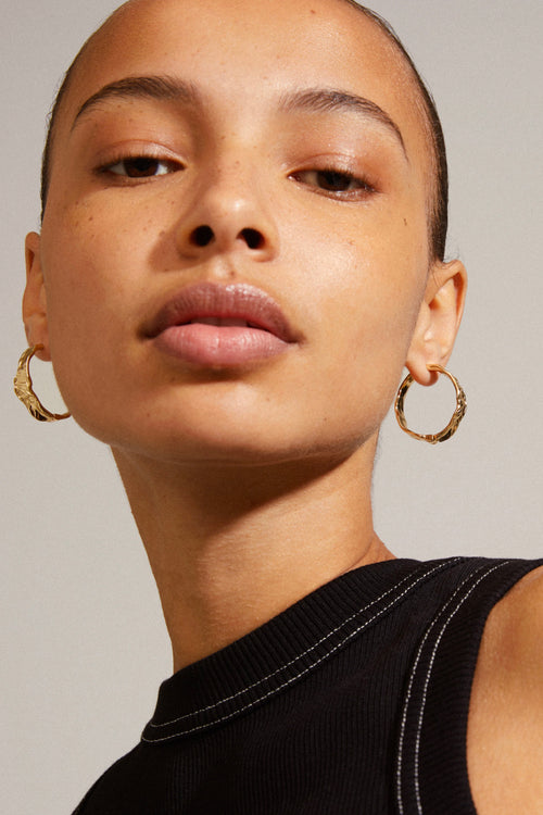 gold hoop earring