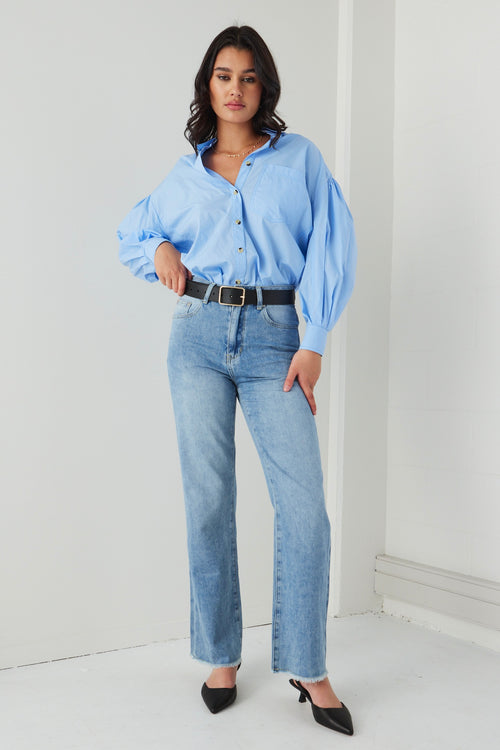 Juniper Mid Blue High Waist Wide Leg Jean WW Jeans RE:Union   