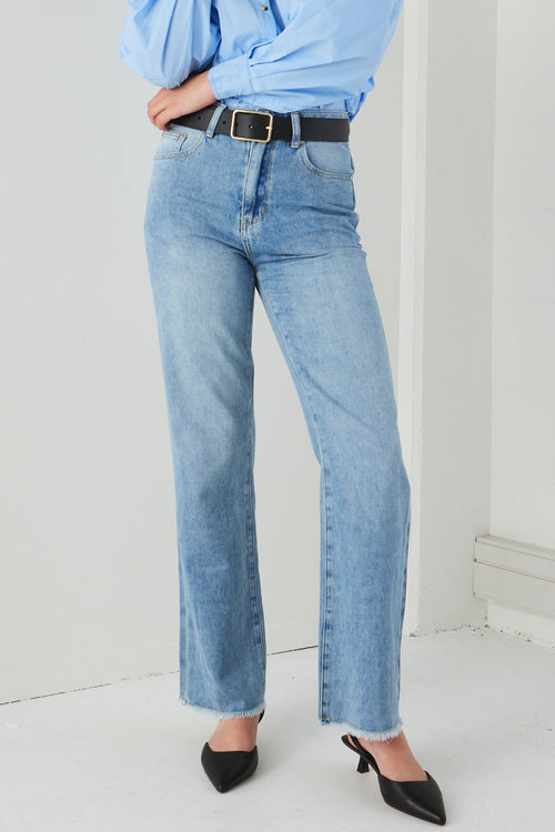 Juniper Mid Blue High Waist Wide Leg Jean WW Jeans RE:Union   