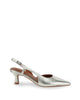 Kaylee Silver Leather Pointed Low Heel