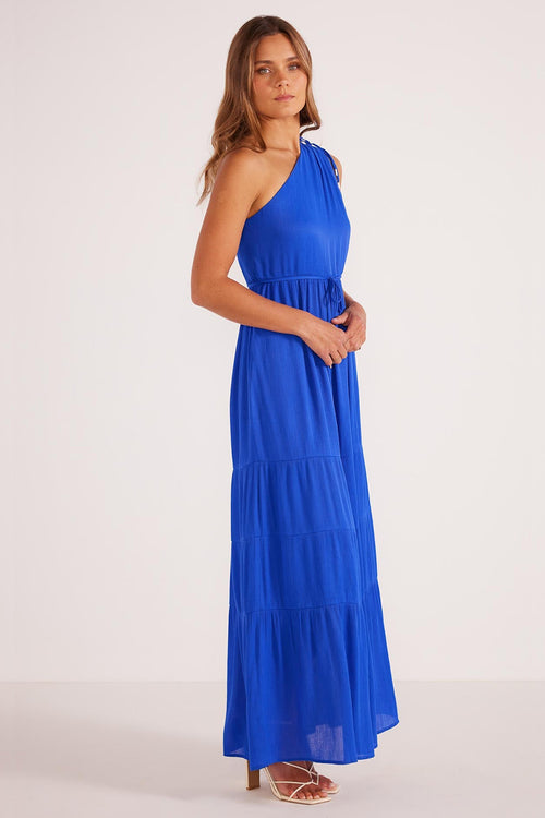 Kameo Cobalt One Shoulder Maxi Dress WW Dress Mink Pink   