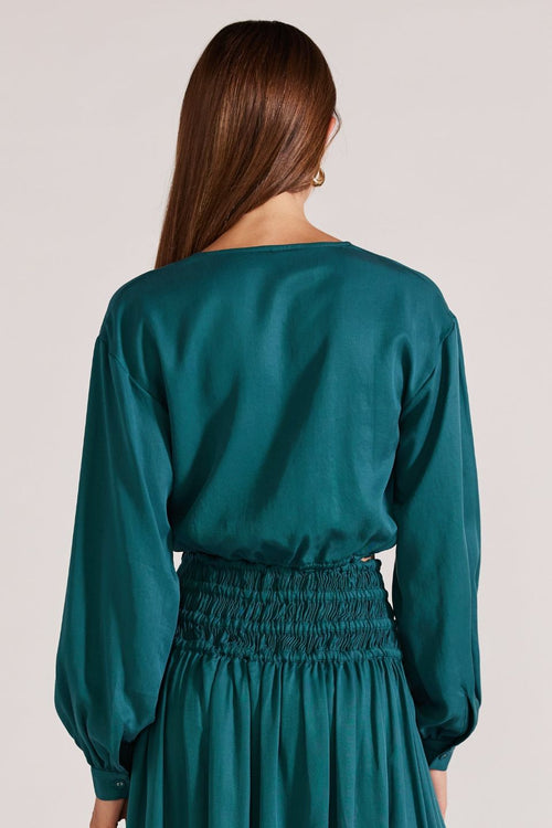 Leila Emerald LS Cropped Top WW Top Staple The Label   