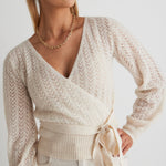 Lacey Ivory Ballerina Fine Open Knit Wrap