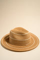 Lia Natural White Stripe Woven Panama Hat