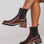 Linear Chestnut Chelsea Elastic Ankle Boot