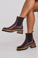 Linear Chestnut Chelsea Elastic Ankle Boot