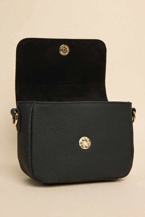 black leather bag