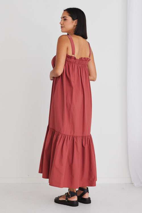 Louella Terracotta Louella Strappy Maxi Dress WW Dress By Rosa.   