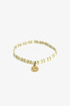 Love Cream Gold Stripe with Gold Charm Bracelet