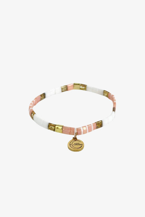 Love Pink Gold White with Gold Charm Bracelet ACC Jewellery Love Lunamei   