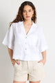 Meander White Linen Boxy SS Shirt