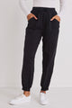 New Warrior Black Relaxed Drapey Drawstring Stretch Cuff Pant