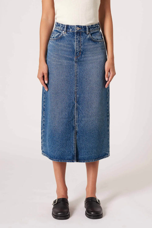 Nico Vintage Indigo Mid Denim Skirt WW Skirt Neuw   