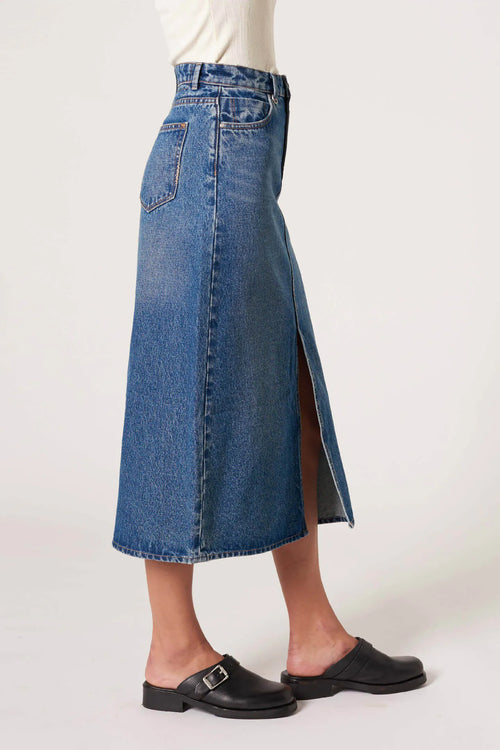 Nico Vintage Indigo Mid Denim Skirt WW Skirt Neuw   