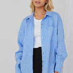 Optimum Cornflower Linen Oversized Shirt WW Shirt RE:Union   
