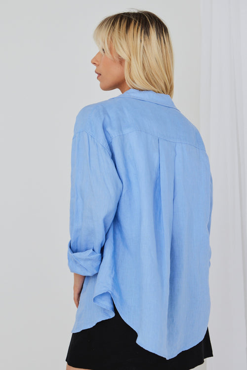 Optimum Cornflower Linen Oversized Shirt WW Shirt RE:Union   