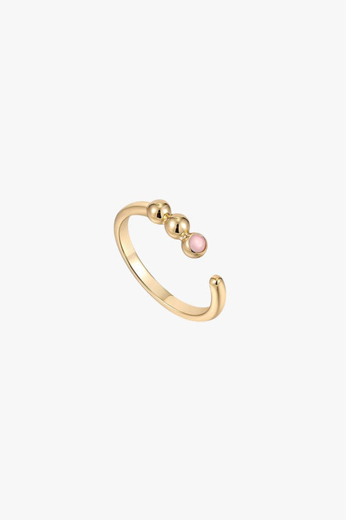 Orb Rose Quartz Adjustable Gold Ring ACC Jewellery Ania Haie   