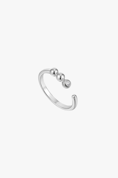 Orb Sparkle Adjustable Silver Ring ACC Jewellery Ania Haie   