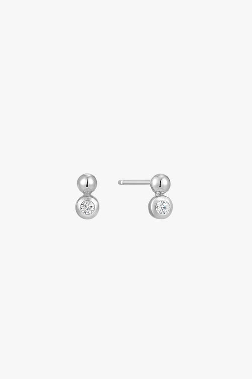 Orb Sparkle Silver Stud Earrings ACC Jewellery Ania Haie   